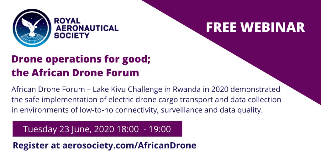 Tune into the <a href="/AeroSociety/">Royal Aeronautical Society</a> webinar on 23 June, it will focus on how #drones offer low-cost &amp; efficient #transportation solutions, presented by David Guerin, ADF - LKC Safety and Airspace Integration Adviser and Operations Manager. aerosociety.com/events-calenda… 

#ADF2020 #UAVsafety