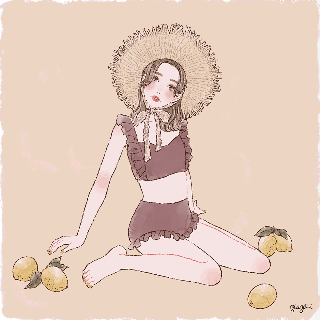 やよい 自分にしては珍しくピンクを使わなかったイラスト 最近はブラウン系が好きだな Twitter