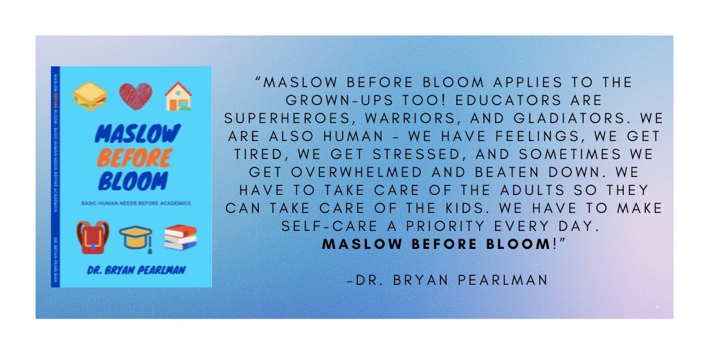 DrP_Principal's tweet image. “MASLOW BEFORE BLOOM applies to the grown-ups too!” 
Thoughts?
#maslowbeforebloom