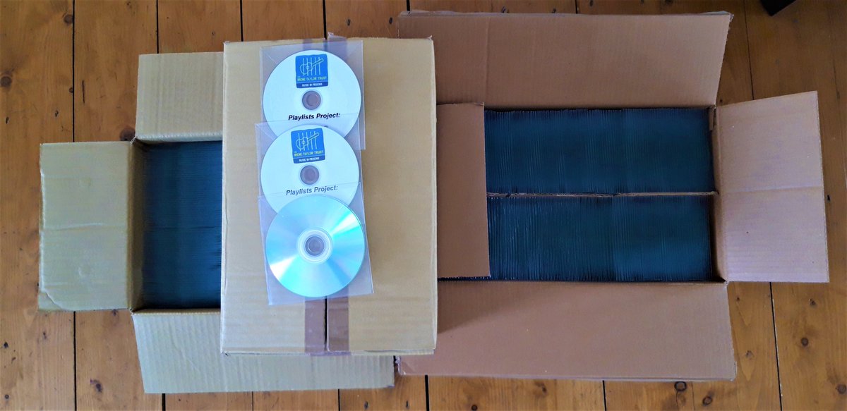 MusicinPrisons's tweet photo. 100s more CDs ready to go out to prison partners incl. @stafford_hmp @hmpwerrington to keep the music going during lockdown with our #Playlists project. Get in touch if you’re interested in joining – we’d be happy to talk through the details of how it could work in your setting. https://t.co/wuksmAlBy9