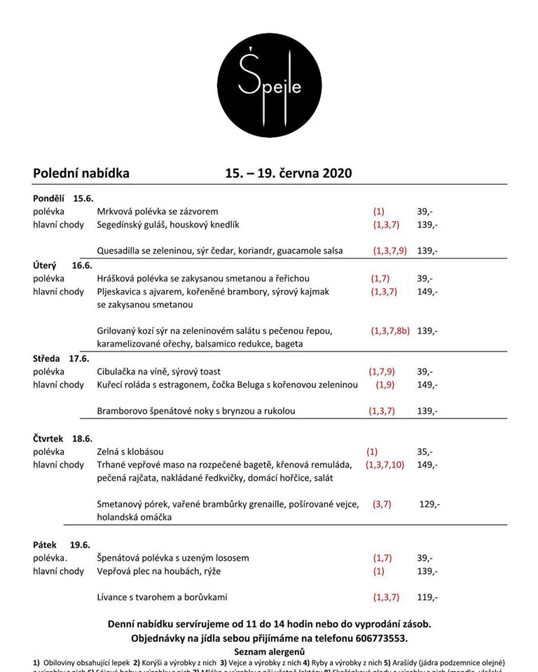 Tyto dobroty Vás čekají v <a href="/bistrospejle/">Bistro Špejle</a> v následujícím týdnu ..... těšíme se na Vás 😋 #spejle #bistro #polednimenu #spejlejede #bistrospejle