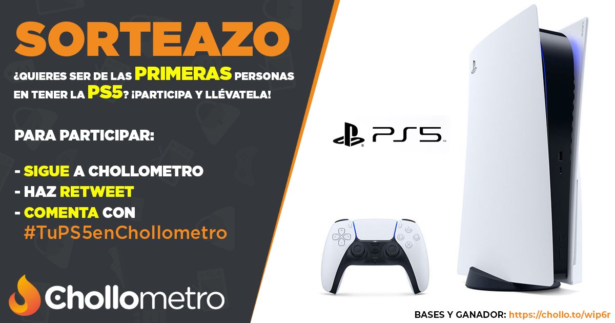 💪SORTEAZO DEL AÑO!💪 PARA PARTICIPAR: 🏃 Sigue a Chollometro 🔁 Haz retweet ➡️ Comenta con #TuPS5enChollometro diciendo por qué nos amas. Llévate la PS5! Serás de los primeros en tenerla! (Solo para España)