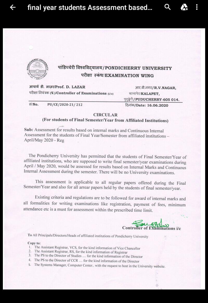 MadhavSabharwa9's tweet image. HARYANA GOVERNMENT SHOULD CANCEL EXAMS FOR FINAL YEAR STUDENTS. Total confirmed covid cases in haryana - 7208 and in Pondicherry - 194 . @mlkhattar  @cmohry  @rbsharmabjp  @Dchautala