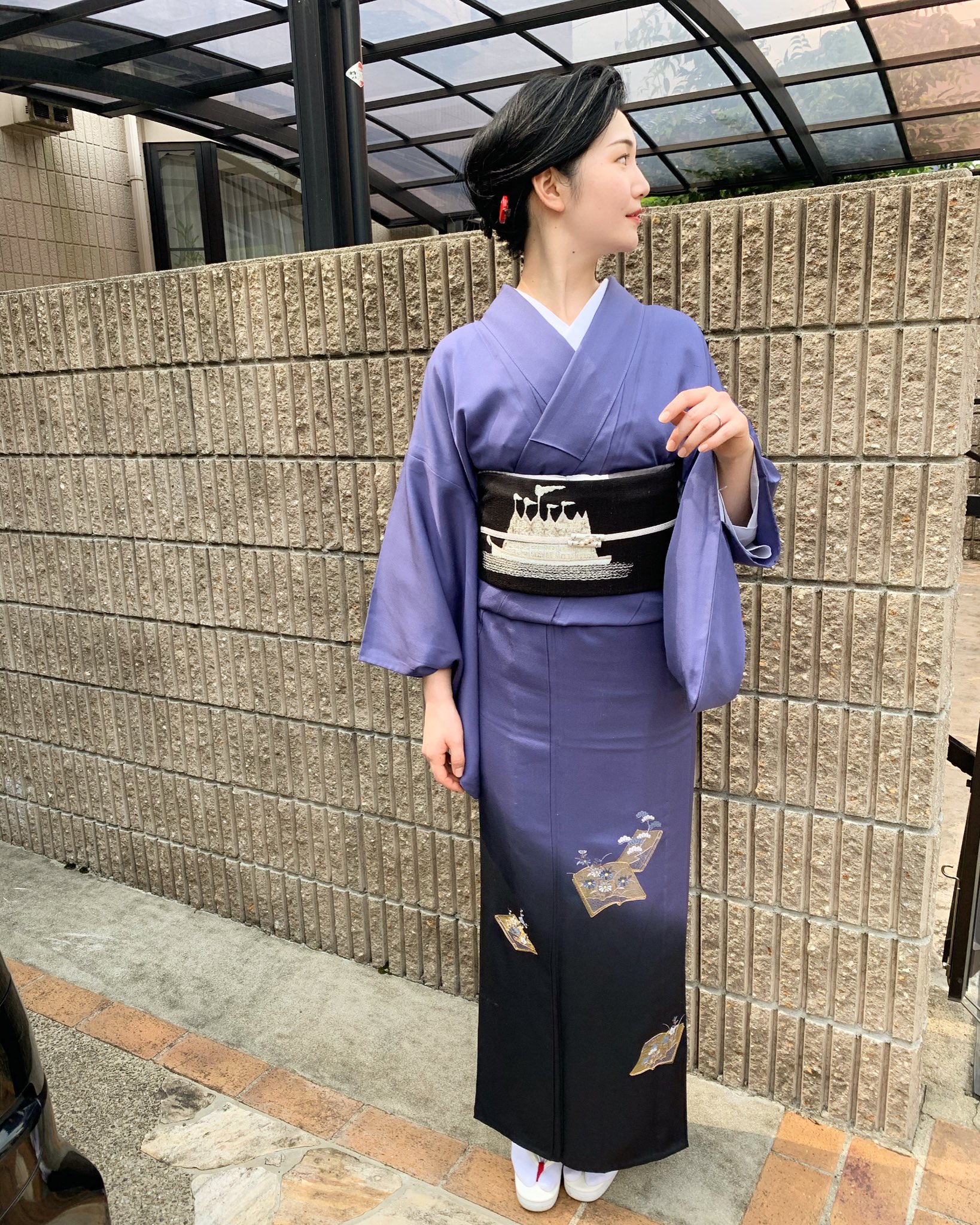 最高品質の ❪5856❫ ❖紗袷❖ 訪問着(正絹) 身幅広め 着物