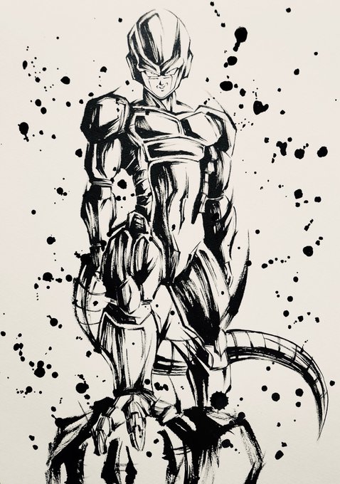 メタルクウラ完成!
#ドラゴンボール #墨絵 #メタルクウラ 