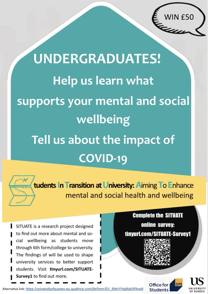CHANCE TO WIN £50!! Links in my bio for more info &amp; survey! <a href="/USSU/">University of Sussex Students' Union</a>