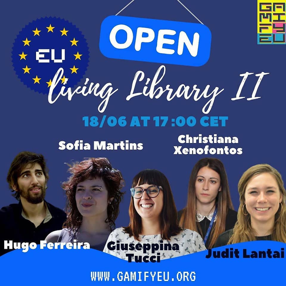 Another GamifyEU event!

For the last event <a href="/yeuworld/">YEUInternational</a> has organized another 'Online Living Library' with new “books” and new stories. The "books" for this event will showcase their experiences on being part of organisations and where one can start to have an influence on policy.