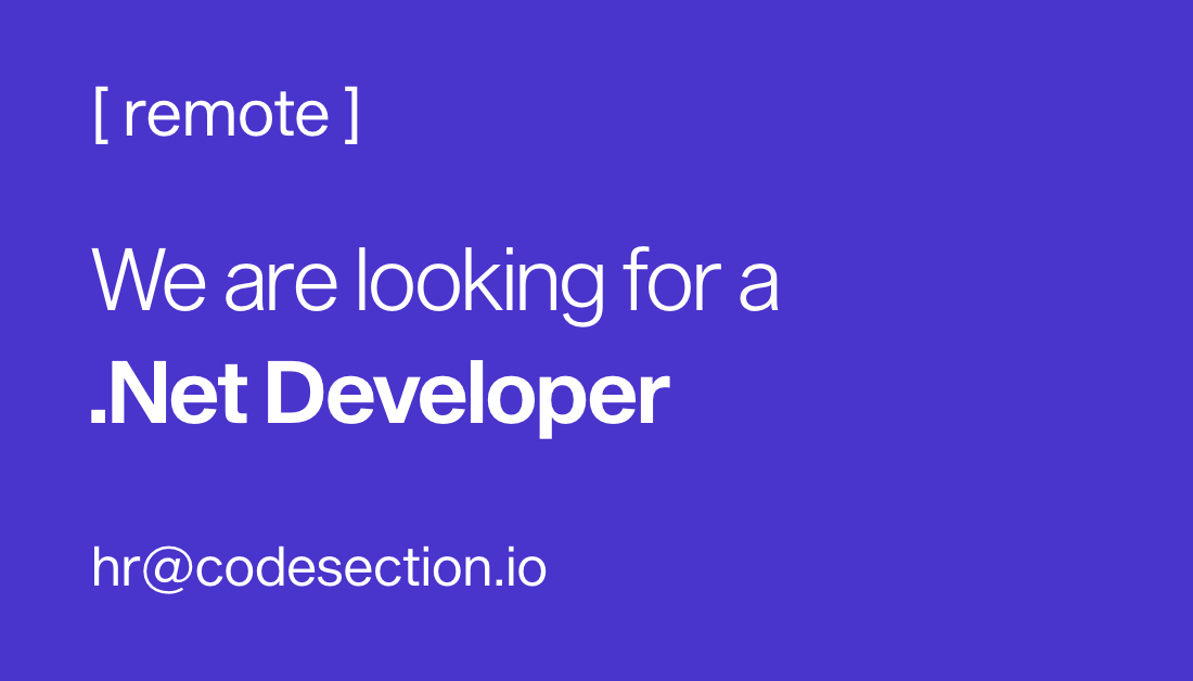 CodeSectionTR's tweet image. .Net Developer(lar) arıyoruz!

Remote olarak birlikte çalışacağımız .Net Developer(lar) arıyoruz. [Junior/Mid/Senior]