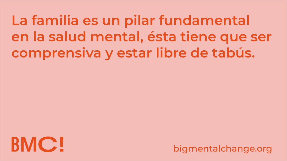 🤗 La #familia es el pilar fundamental en la #saludmental. 💪🏻 ¡Todo apoyo familiar tiene que ser comprensivo y estar libre de tabús! 
¡Contáctanos! 📲 bigmentalchange.org
#quotes #salud #mentalhealth #mentalhealthawareness