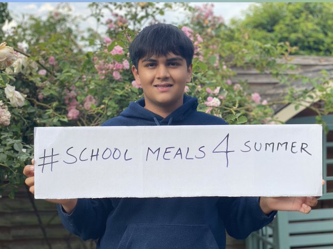 Everyone's talking abt <a href="/MarcusRashford/">MR14</a> right now, but these two young people also deserve medals for amazing campaigning on #FreeSchoolMeals: @DevSharmaMYP for all his radio/TV interviews &amp; <a href="/ChristinaAdane/">Christina Adane</a> whose petition was signed by 266k. We salute you both🙌🙌