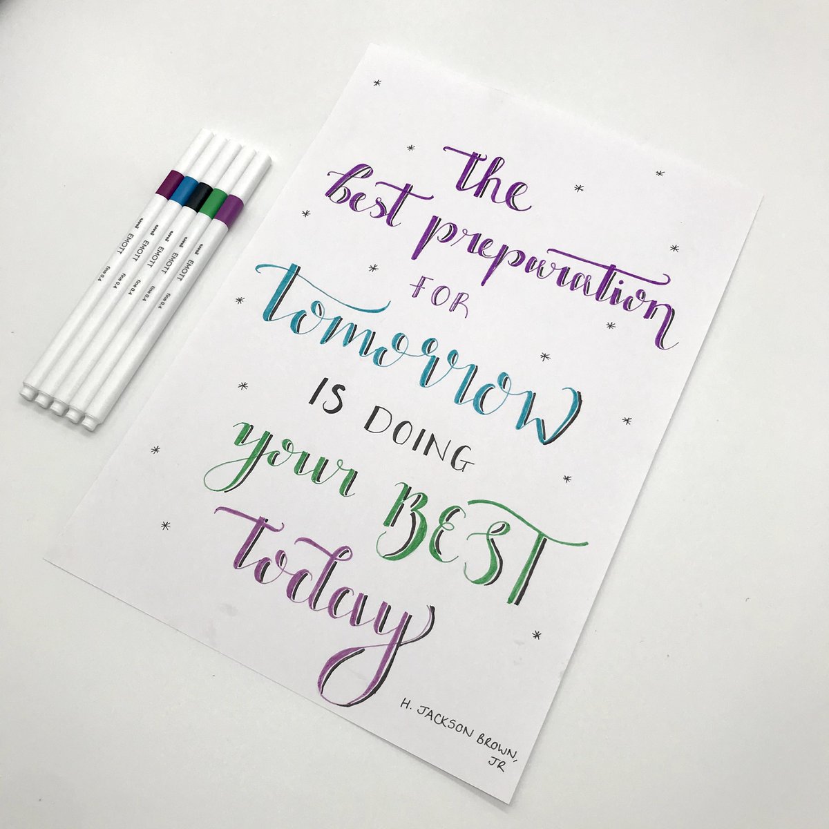 uniball_uk's tweet photo. Beautiful hand lettering and wise words, with the punchy colours of uni-ball EMOTT! Created by the talented @inkspire.calligraphy
#EmottEverFine #Emott #UniballEmott #EverFine #PenArt #LineArt #Artsy #Instaart #handlettering #quote #inspire #inspirationalquote https://t.co/6Wo3DhzjUc