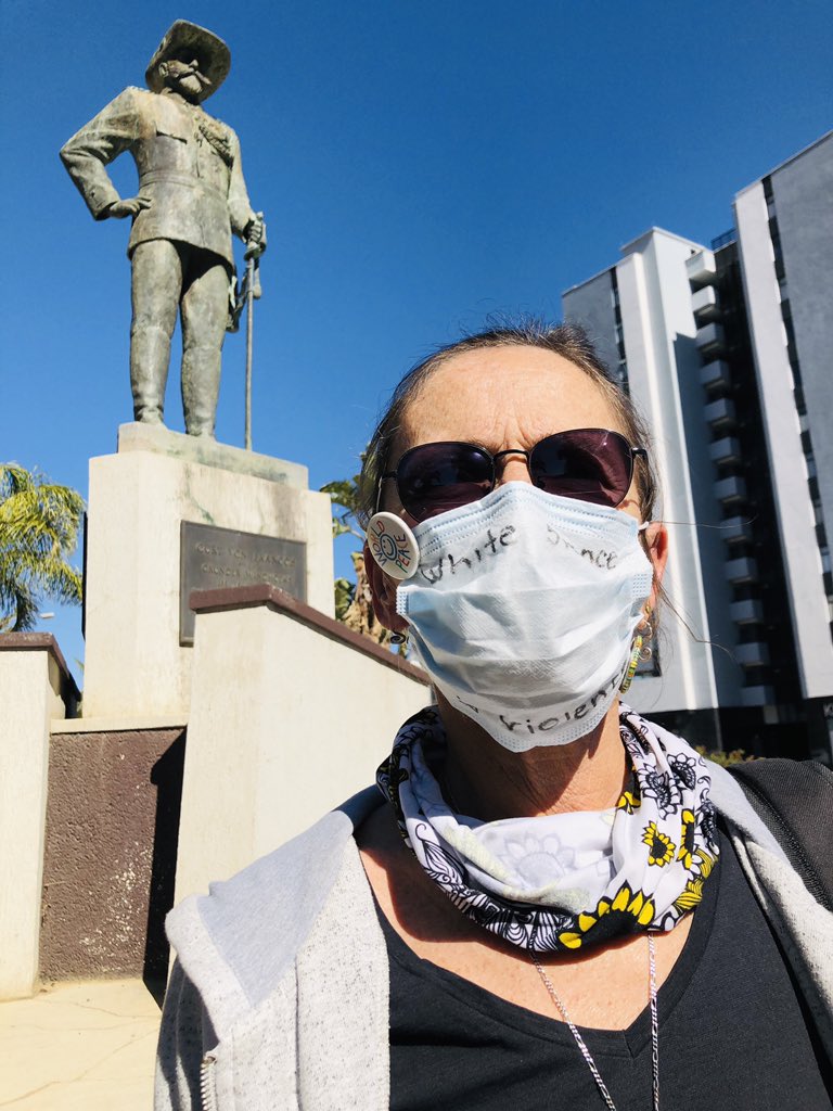 MavisElias_'s tweet image. No justice, no peace! We will not stand by and watch our mothers murdered at the hands of SGBV! We will not sit by and have oppressive statues in public spaces! We will not stand by and have our history white washed! We demand truth! We demand justice! We stand in solidarity!