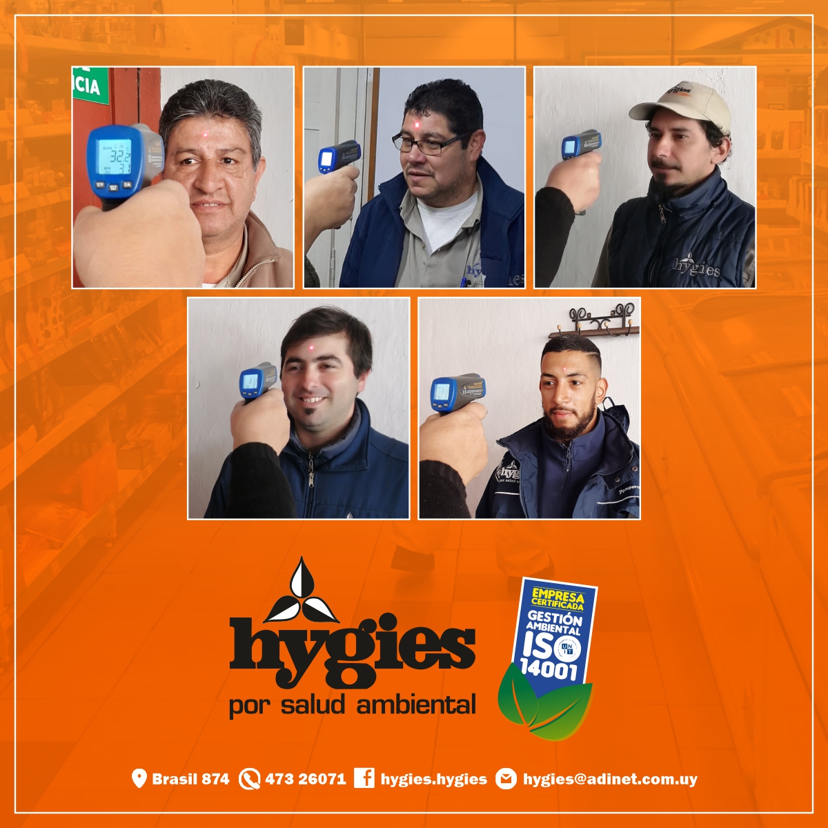 HygiesControl's tweet photo. En el marco de nuestro protocolo interno de cuidados personales, antes de concurrir a realizar nuestras tareas a comercios y hogares nos realizamos el control de temperatura para asegurarle a nuestros clientes que todos nuestros operarios se encuentran en perfecto estado de salud https://t.co/wlIGFFzNSQ