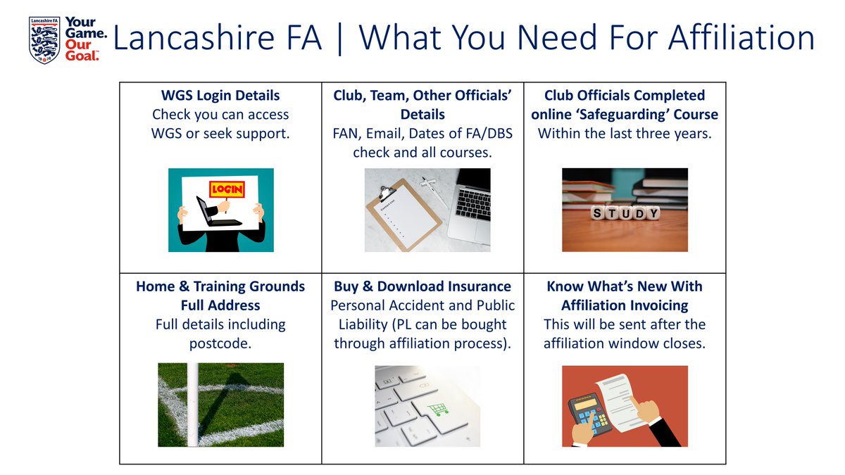LancashireFA's tweet image. Lancashire FA Affiliation - start early, prepping ahead of time, to make your club affiliation process run smoothly #football