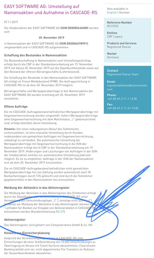 Easy21L's tweet photo. Der Vorstand der #Easy_Software beschuldigt einen „externen Dienstleister“. #Computershare führt Aktienregister + ist HV Dienstleister. #Compuershare weist Vorwürfe zurück. Wer lügt? @fryba_martin @WAZ_Redaktion @OKrautscheid @birgit_eijkhout @Computershare https://t.co/GJwEgUzxMn