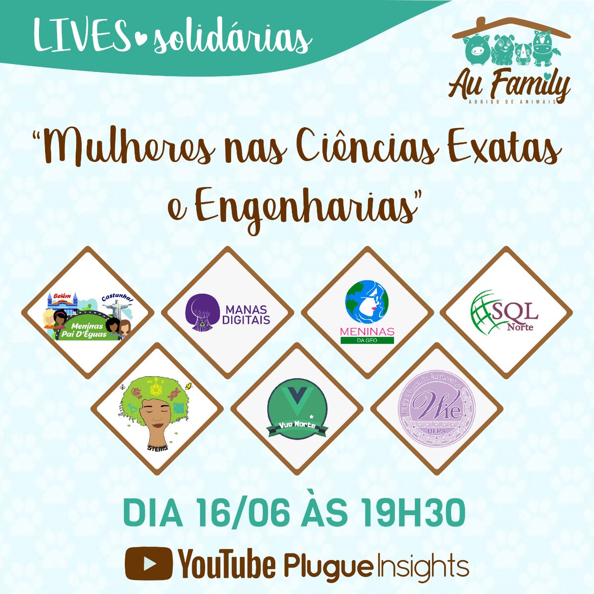 PlugueInsights's tweet photo. Nessa terça-feira, 16/06 vamos juntar vários projetos e comunidades para falar sobre “Mulheres nas Ciências Exatas e Engenharias”. Serão debatidos temas sobre cultura, preconceitos, representatividade, interesses, oportunidades, educação, evento entre outros assuntos. https://t.co/TLaWU8dlBk