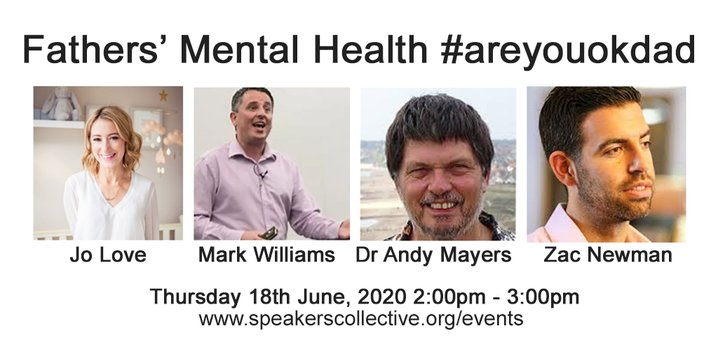 Ahead of International Fathers Mental Health Day (June 22) <a href="/dadsMHday/">DadsMentalHealthDay</a> #dadsMHDay we're running this <a href="/speakerscollect/">Speakers Collective</a> event with <a href="/MarkWilliamsFMH/">Fathers Mental Health UK</a> <a href="/newmantuition/">Newman Tuition</a> and me
speakerscollective.org/events
<a href="/bournemouthuni/">Bournemouth Uni</a> <a href="/Bournemouth_Psy/">Bournemouth Psych</a> <a href="/PMHPUK/">PMHP UK</a> <a href="/MMHAlliance/">Maternal Mental Health Alliance</a> <a href="/dor_pip/">DorPip</a> <a href="/dad_matters/">Dad Matters - ARCHIVED ACCOUNT</a> <a href="/weworkwords2/">Jo Emmerson</a>
