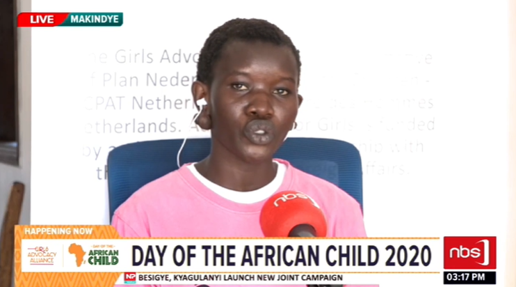 Amatun Rachael Napeyok
GAA Girl Advocate: I encourage all parents to talk to their children who are at home now. Those who have practical skills should train their children during this time.
#DayOfTheAfricanChild #DAC2020 #NBSUpdates