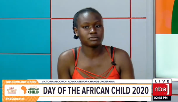 Victoria Aloowo: It is a lockdown. Children feel confined. They want to go back to school and also see what is out there.
 Children have to be open with their parents so that they can report sexual advances before they even happen.
#DayOfTheAfricanChild #DAC2020 #NBSUpdates