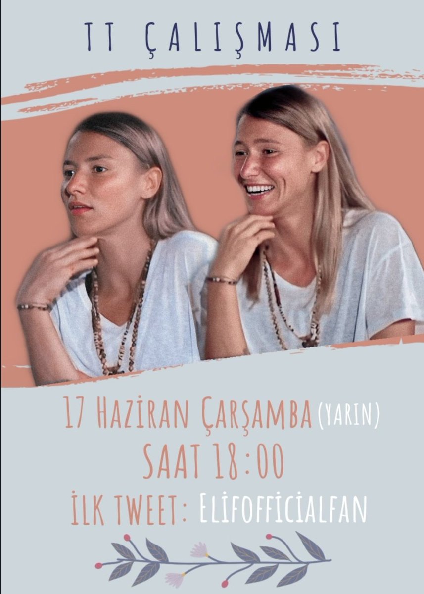 D  U  Y  U  R  U  📢

Değerli #EGFC 🤗
Yarın saat 18:00 'da TT çalışmamız olacaktır.
Tüm <a href="/ElifGrnOfficial/">Elif Gören</a> sevenleri bekleriz ❤

İlk tweet: @ElifOfficialFan

#ElifGören #survivor2020