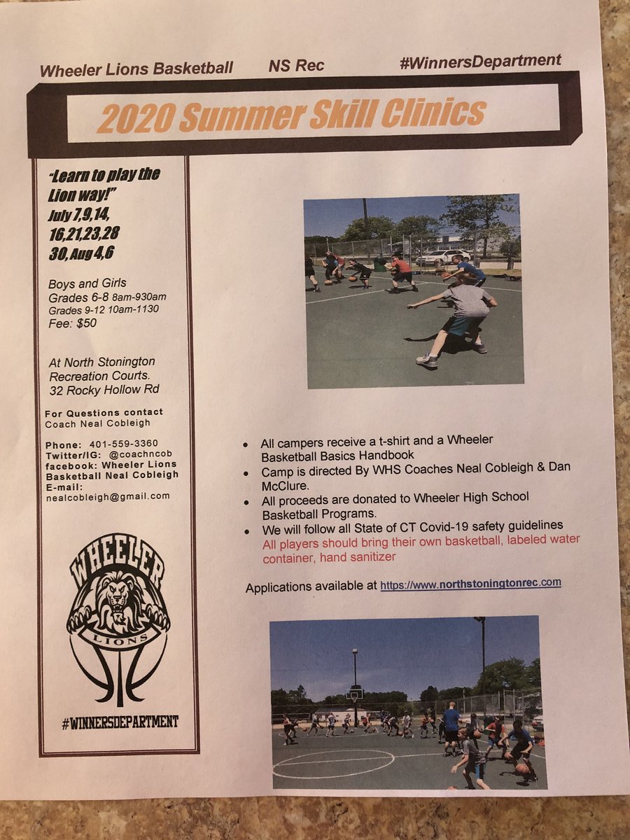 coachncob's tweet photo. Announcing Summer Hoop Clinics!! Signup at https://t.co/IaqqPRR1Vj @wheelersports @RealCraigMcCue RT #winnersdepartment #wheelerhoops https://t.co/4GE2MLfQ4e