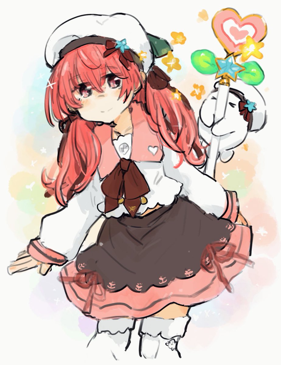 「新衣装めちゃくちゃ好みな感じでどきどきしました?✨
#ふたばあーと 」|菓しおりのイラスト