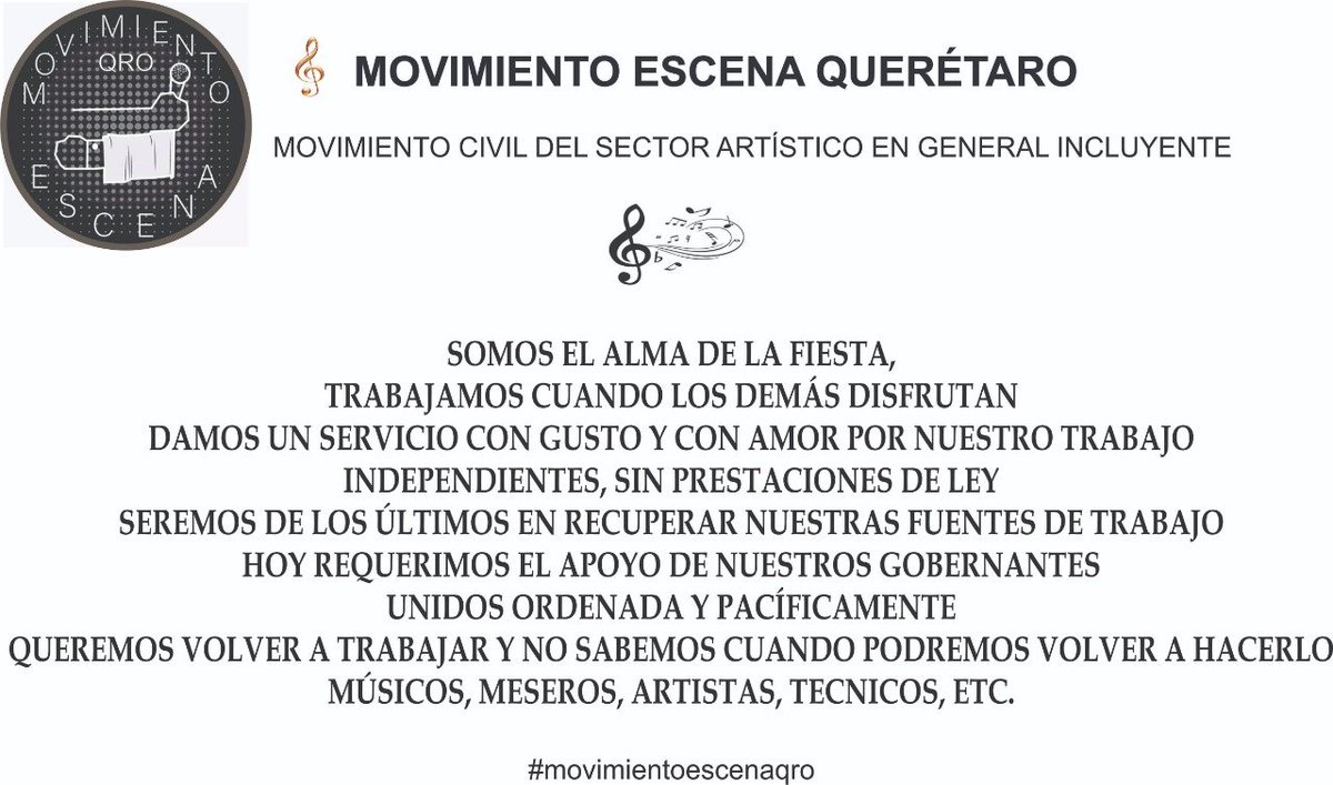RZeasinger's tweet photo. Solicitamos atentamente a Nuestro Gobernador del Estado de Querétaro Francisco Domínguez su apoyo para el gremio artístico pues no sabemos cuándo podremos volver a trabajar pues no hay fuentes de trabajo y tenemos necesidades básicas que cubrir. https://t.co/hx2YgfvuR9