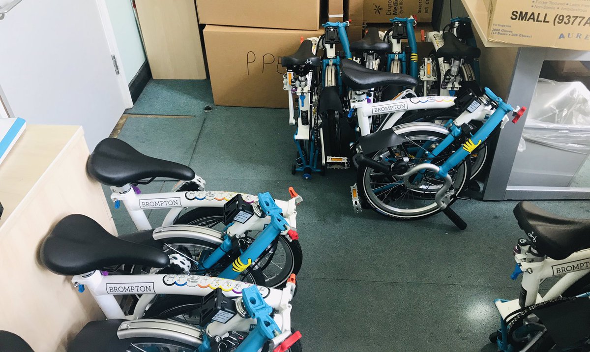 Ffion Griffiths (@ffiffig) on Twitter photo Today’s office takeover courtesy of <a href="/BromptonBicycle/">Brompton Bicycle</a> <a href="/Wheels4Heroes/">WheelsForHeroes</a> Thank you for delivery directly to Charing Cross Hospital, Emergency Department- everyone’s really pleased with their new wheels and I now wish I had signed up too! 🚴🏻♀️🚴🏾🚴🏽♂️ Today’s office takeover courtesy of <a href="/BromptonBicycle/">Brompton Bicycle</a> <a href="/Wheels4Heroes/">WheelsForHeroes</a> Thank you for delivery directly to Charing Cross Hospital, Emergency Department- everyone’s really pleased with their new wheels and I now wish I had signed up too! 🚴🏻♀️🚴🏾🚴🏽♂️