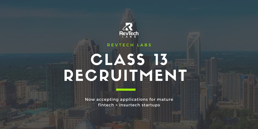 Applications are now open for our Class 13 #accelerator We're looking for mature #fintech &amp; #insurteh startups. Apply today at revtechlabs.co