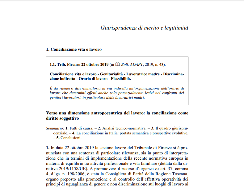 0FedericaDeLuca's tweet photo. #DRI n. 2/2020
#Conciliazione vita - lavoro come #DirittoSoggettivo, nota a sentenza #TribunaleFirenze Sez. Lav. 22 ottobre 2019
#phd_FDL https://t.co/vtWZf5MTG8