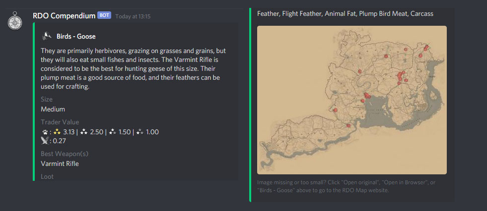 Red Dead News on Twitter: "Another really cool to the # RedDeadOnline Discord courtesy member Bob Ross🖼️- The Compendium bot that shows you everything you need to know about anything you