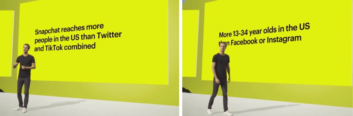 Snapchat has more people in the US than Twitter and TikTok combined, and more 13-34 yos in the US than Facebook or Instagram. Since  @Snapchat isn’t designed for vitality, I had no idea how big they were from the outside.