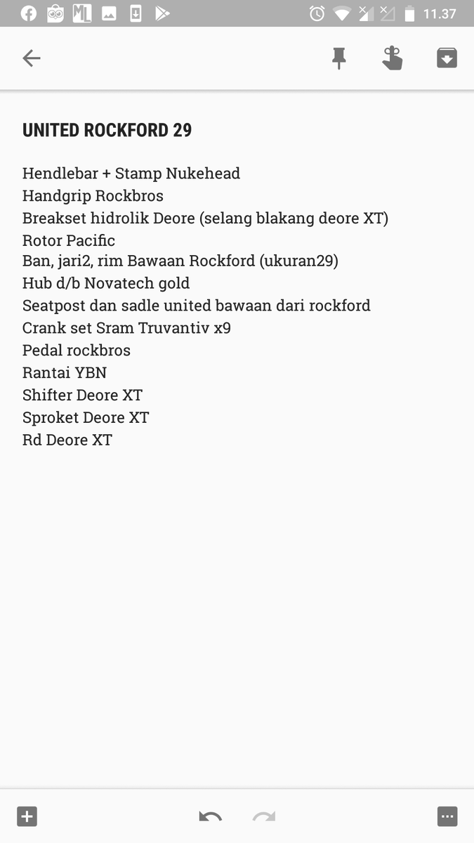 goWWes1's tweet photo. WTS FullBike United Rockford 29 (11speed)
Price 15.000.000 Nego santay
Lokasi Ciledug Tangerang
Minat WA 081290662347

#FnFjb #wts #jualsepeda https://t.co/xxsDhg3MGZ