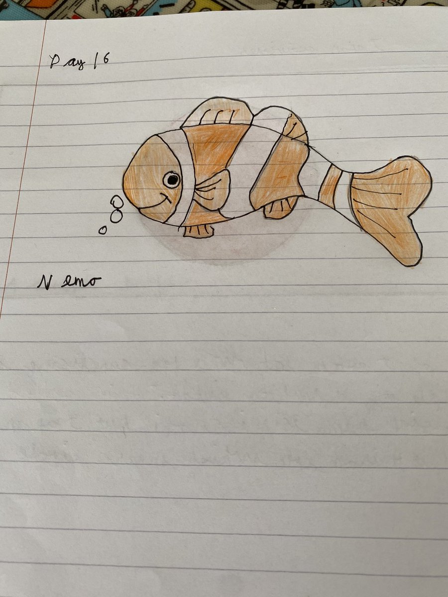 evanshelen73's tweet photo. @stmarysP3a Joel’s Nemo doodle 🐠 https://t.co/Vb0V7Wc7ho