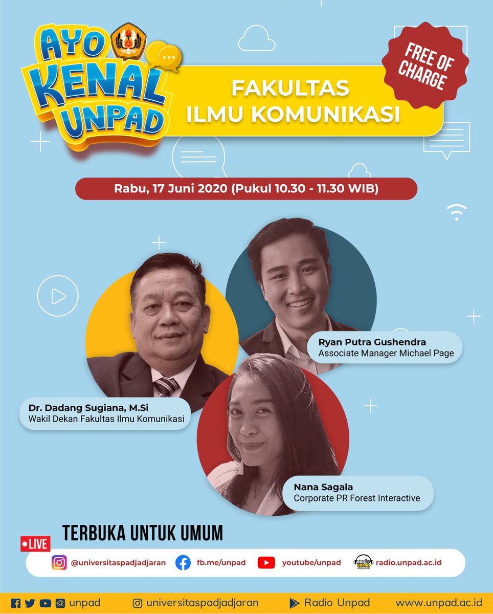 unpad's tweet photo. #AgendaUnpad
#AgendaUnpad
Selamat malam calon mahasiswa Unpad,
#Padmin mau menginformasikan bahwa besok di Live Talkshow Ayo Kenal Unpad 2020 #AKU2020 akan menghadirkan 4 fakultas kece yang ada di Unpad.
Catat waktunya dan jangan sampai ketinggalan informasinya ya.
#PMBUnpad https://t.co/fm7Dx0tX4L