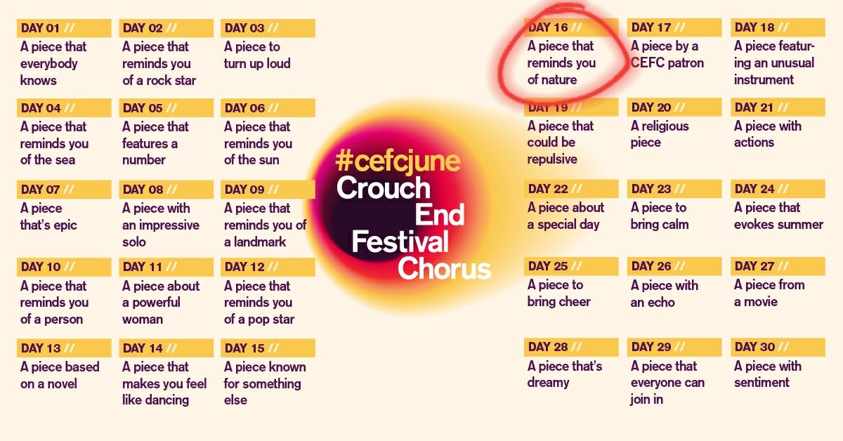 thechoir's tweet photo. Day 16: #JohnLutherAdams #InTheNameOfTheEarth  #cefcjune
This spectacular performance piece in 2019 @bbcproms saw us and 3 other symphonic choirs each team up with a community choir (totalling more than 600 singers!) evoking oceans, winds &amp; mountains - quite an epic undertaking! https://t.co/XQF2BHeNyX
