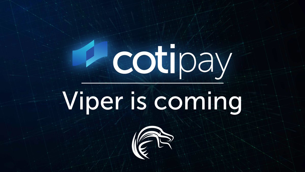 COTInetwork's tweet photo. Every great payment system has a great wallet. 
COTI Pay is going to be our one wallet to rule them all.
VIPER is coming!
All is explained here: https://t.co/aRCfoYbHlk

#COTIPAY #COTIVIPER https://t.co/b1s1hpXvlL