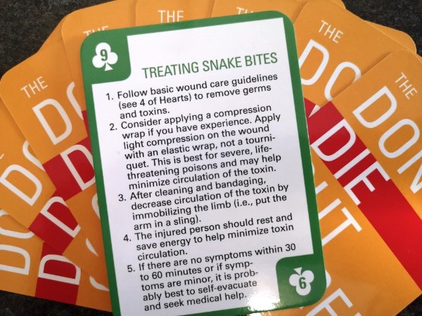 Don't Die Out There! card of week: Snakes are reality &amp; while most in Kamloops area are not venomous, it's good idea to be aware of where you are walking, &amp; know how to treat a bite if it happens #Kamloops #searchandrescue #BCSAR (JS)