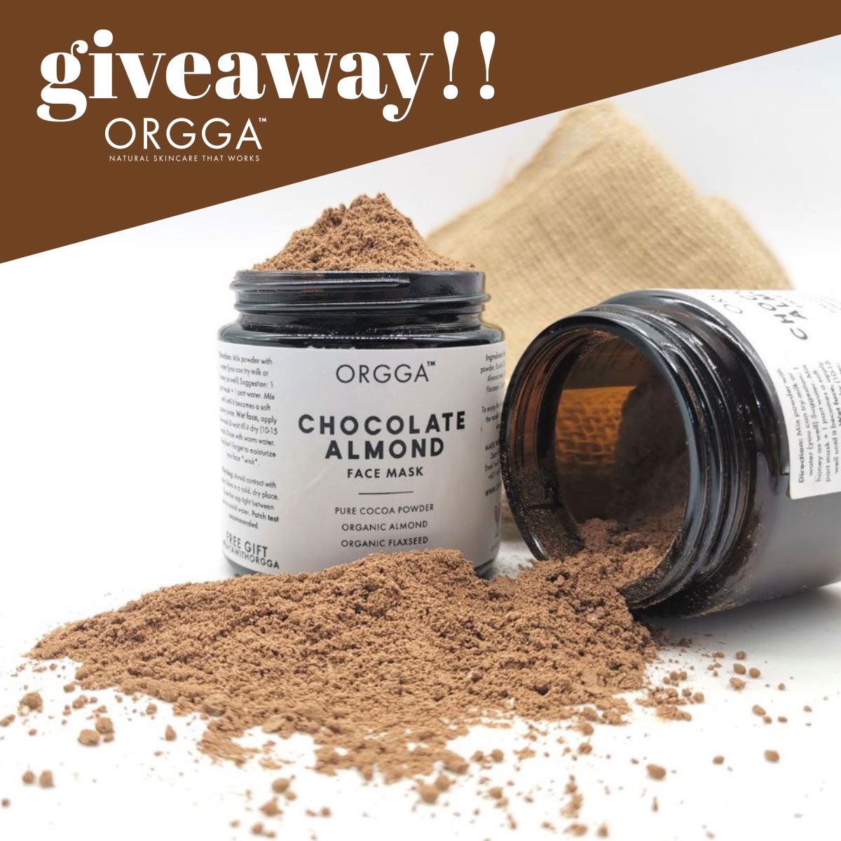 OrggaMalaysia's tweet photo. Rasa macam nak bagi 4 orang bertuah cuba Orgga Chocolate Almond Face Mask lah,ada yang nak ke?🙊

Nak? Follow this simple step:👇🏻

1. RT &amp; FAV this tweet
2. Follow twitter @OrggaMalaysia
3. Comment DONE with #orggagiveaway + mention 1 of your BFF

Ahad ni kita announce winners!✨ https://t.co/iMba1CyOiI
