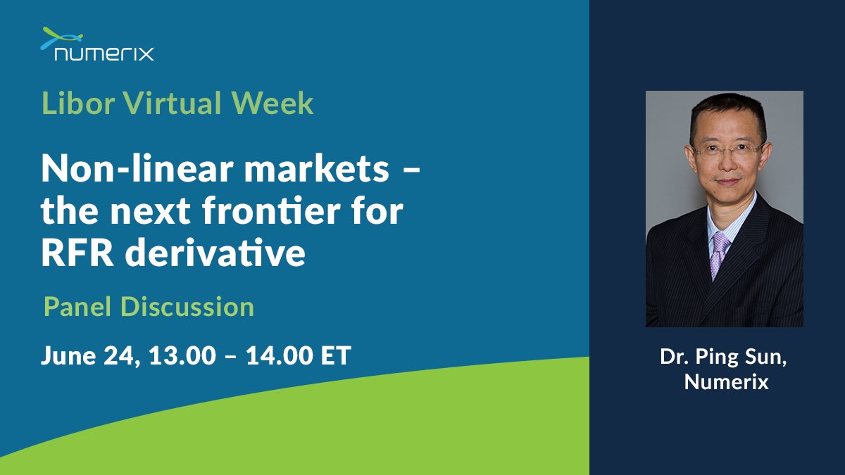 nxanalytics's tweet photo. Join the #LIVE thought-provoking panel discussion, with #PingSun and #AliKhan, as they explore the development of #RFR #derivatives. Register here: https://t.co/HRFehLLh3d
#LiborVirtualWeek - https://t.co/g7jDHBwbdN
#libortransition #riskmanagement #pricing #sofr #fintech https://t.co/C4bDCOCv2u