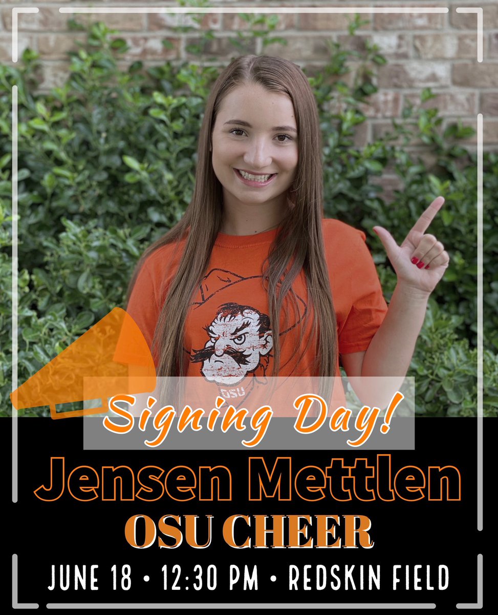 Redskin_Cheer's tweet photo. We will celebrate Jensen’s signing with  @OSUcheer this Thursday at 12:30 pm 🧡 https://t.co/299kBR8A2r