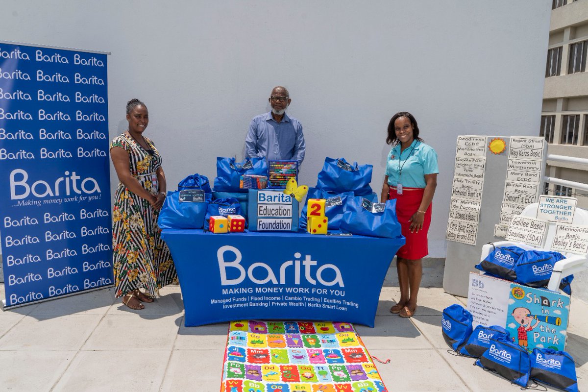 Barita shares care packages  with all its participating schools. Seen below are Mr Francis,  Barita teachers   Aunty Michele and Aunty Christina as well as the principals of  Mary Bond and Seaview ECDC .