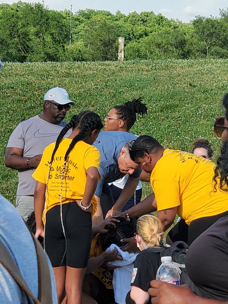 RevDFaulk's tweet photo. .@kcpolice I attended the Black Lives Matter march and rally yesterday and the Marching Cobra's performed. One person was overwhelmed by hear. Chief Smith was there to render aid. Thank you for your assistance. https://t.co/TJPUoFthfi