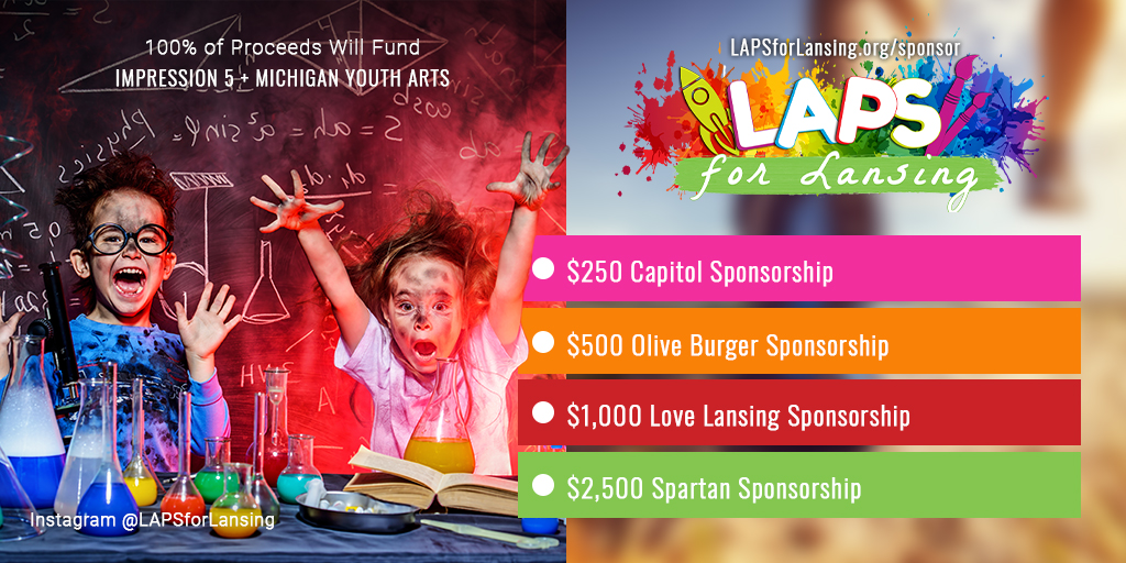 We are so excited to be creating a virtual race tool &amp; using it to benefit 2 great organizations in Lansing, <a href="/youtharts/">Michigan Youth Arts</a> &amp; <a href="/Impression5/">Impression 5</a>! It is a virtual run/walk with 3 fun ways to participate, currently seeking sponsors for the event #lovelansing #art+science #lapsforlansing