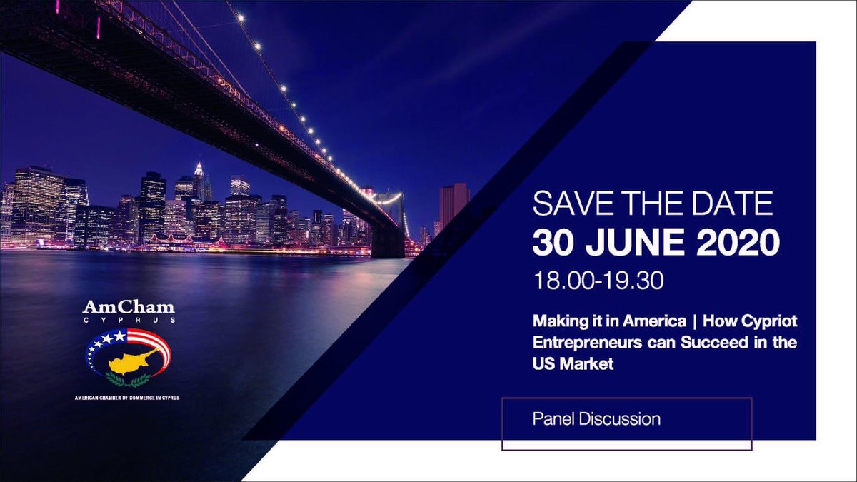 AmChamCy's tweet photo. Stay tuned for our upcoming digital event on June 30th: Making it in America. How Cypriot entrepreneurs can succeed in the US Market.  #entrepreneurs #entrepreneurship #usa #cyprus #startups #AmchamCY https://t.co/0nYQKodMe0