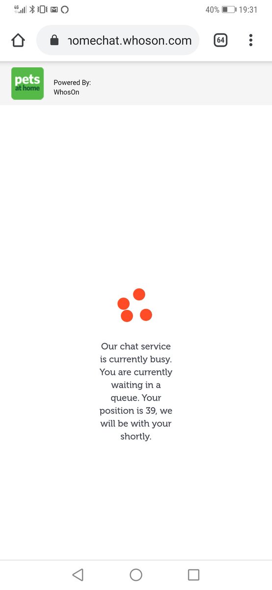 SarahJGearing's tweet photo. @PetsatHome does this number ever actually change or do the live chats not work? https://t.co/UbZ4KW6rSo