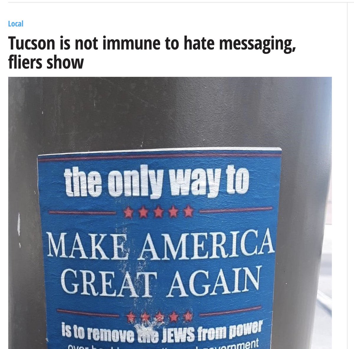 In the past, Sean and his crew mainly seem to have showed up in the AZ news in the form of their anonymous postering campaigns.Here's Sean taking credit for this Nazi postering campaign reported by the Arizona Jewish Post back in August 2019.