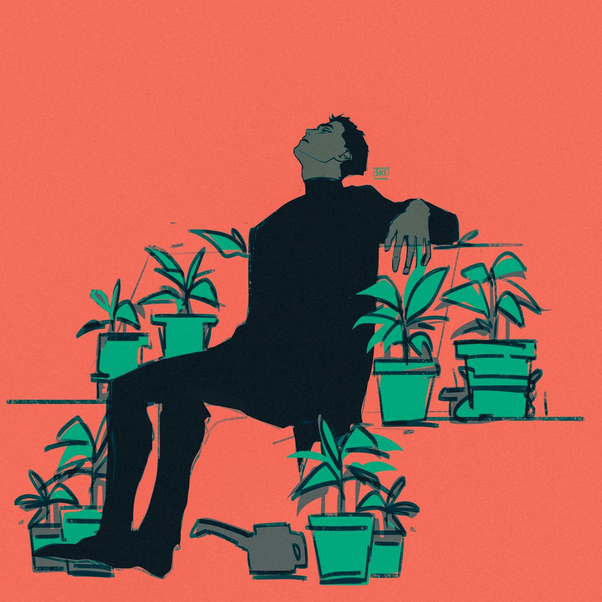 Kitten_Tim's tweet image. -Le pone otra plantita para que se anime-