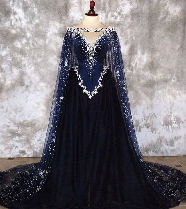 fantasy gown, crown and weapon 