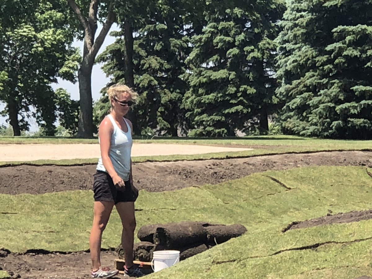 She does it all - serves, cooks, and even lays sod when needed! #maryjo